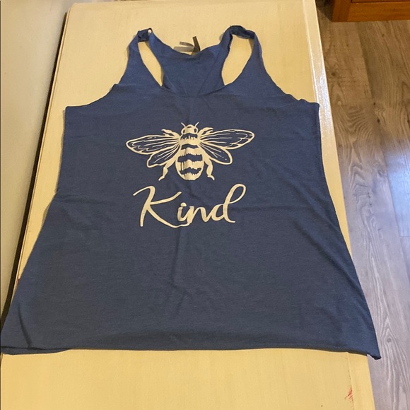 “BEE KIND” Heather Blue Tank - Picture 1 of 7